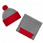 Шапка Snappy, светло-серая с красным с логотипом в Самаре заказать по выгодной цене в кибермаркете AvroraStore