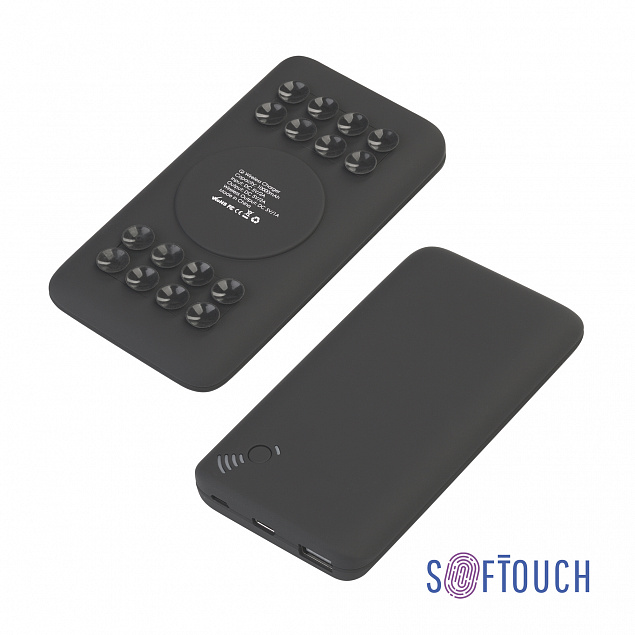 Беспроводное зарядное устройство "Ten SOFTTOUCH", 10000 mAh с логотипом в Самаре заказать по выгодной цене в кибермаркете AvroraStore