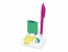 Подставка под ручку и скрепки Потакет, белый/зеленый с логотипом в Самаре заказать по выгодной цене в кибермаркете AvroraStore