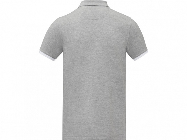 Morgan Двухцветное мужское поло с коротким рукавом , серый яркий с логотипом в Самаре заказать по выгодной цене в кибермаркете AvroraStore