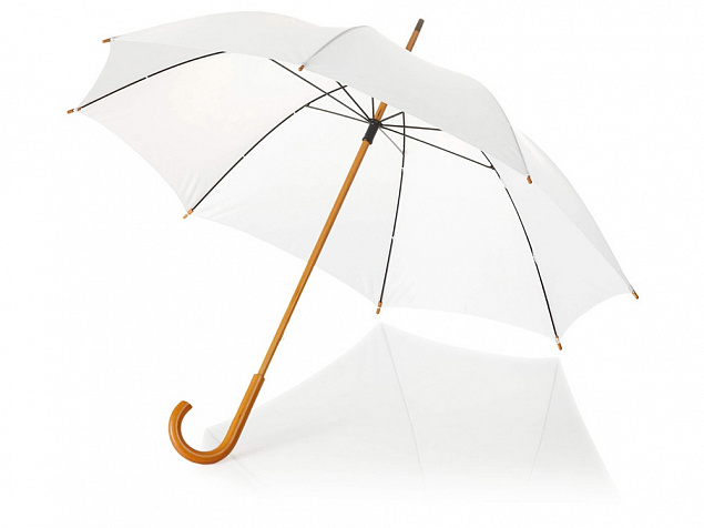 Зонт-трость Jova 23 классический, белый с логотипом в Самаре заказать по выгодной цене в кибермаркете AvroraStore