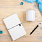 Набор подарочный FINELINE: кружка, блокнот, ручка, коробка, стружка, белый с черным с логотипом в Самаре заказать по выгодной цене в кибермаркете AvroraStore