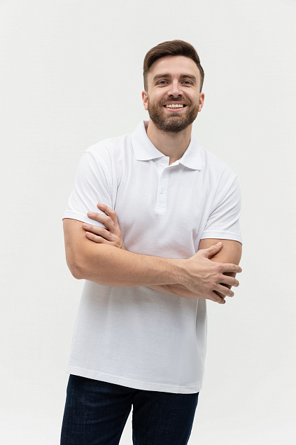 Рубашка поло мужская STAN хлопок/полиэстер 185, 04 Белый с логотипом в Самаре заказать по выгодной цене в кибермаркете AvroraStore