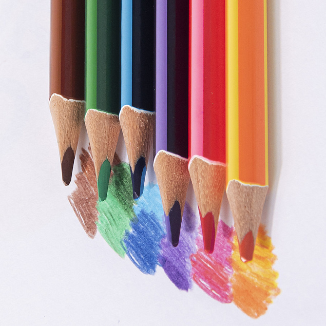 Набор цветных карандашей двухцветных MERIDIAN, 6шт./12 цветов с логотипом в Самаре заказать по выгодной цене в кибермаркете AvroraStore