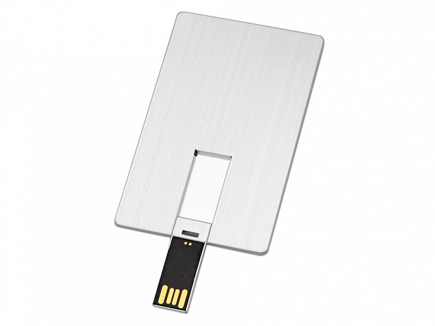 USB-флешка на 16 Гб Card Metal в виде металлической карты с логотипом в Самаре заказать по выгодной цене в кибермаркете AvroraStore
