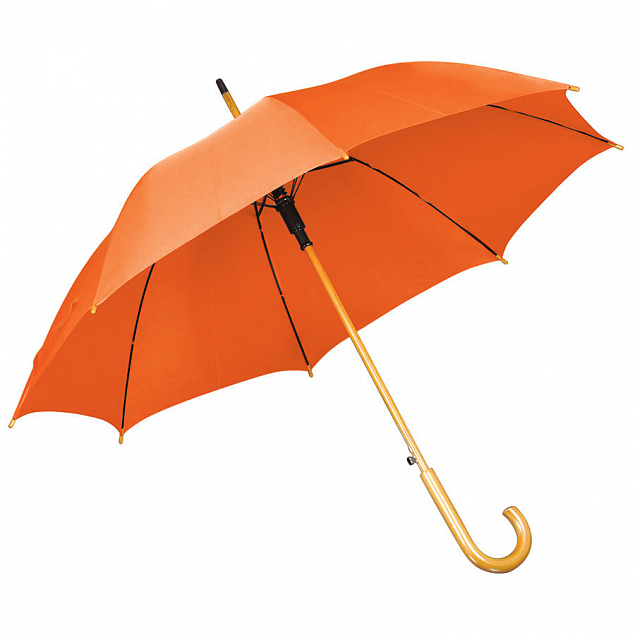 Зонт-трость с деревянной ручкой, полуавтомат с логотипом в Самаре заказать по выгодной цене в кибермаркете AvroraStore