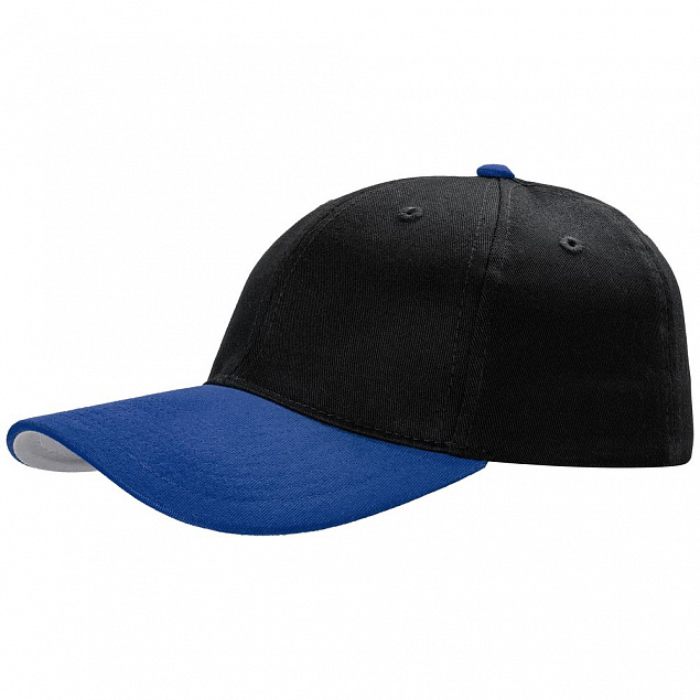 Бейсболка Ben Loyal, черная с синим с логотипом в Самаре заказать по выгодной цене в кибермаркете AvroraStore