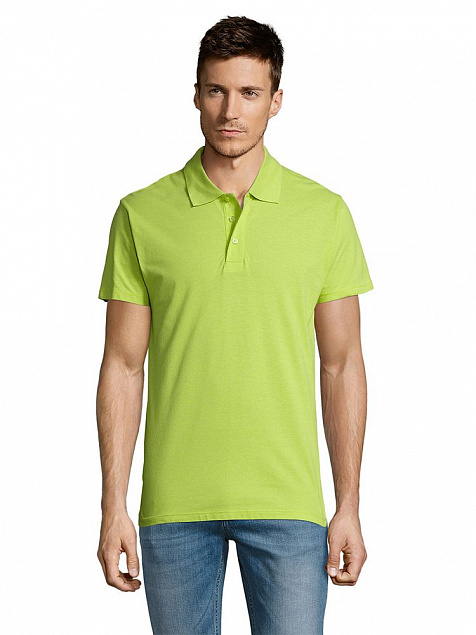 Рубашка поло мужская SUMMER 170, зеленое яблоко с логотипом в Самаре заказать по выгодной цене в кибермаркете AvroraStore