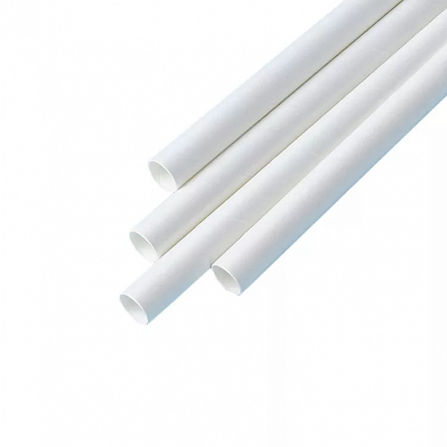 Белая бумажная трубочка , размер 197*6 мм, белая (100 шт в бумажной упаковке) с логотипом в Самаре заказать по выгодной цене в кибермаркете AvroraStore