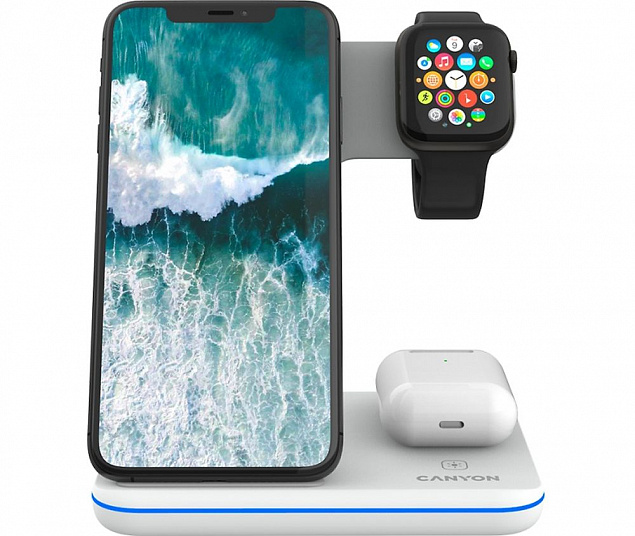 Зарядная станция Canyon WS-303, белая с логотипом в Самаре заказать по выгодной цене в кибермаркете AvroraStore