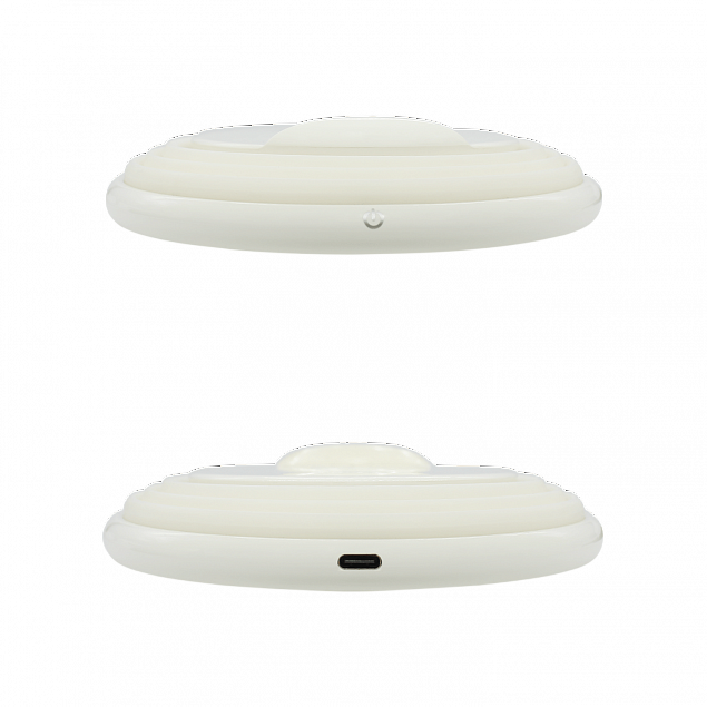Беспроводное зарядное устройство Atomic с LED подсветкой (белый) с логотипом в Самаре заказать по выгодной цене в кибермаркете AvroraStore