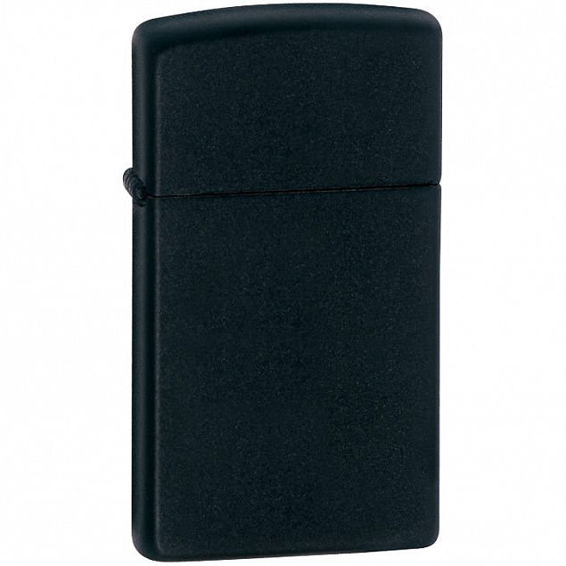 Зажигалка Zippo Slim Matt, матовая черная с логотипом в Самаре заказать по выгодной цене в кибермаркете AvroraStore