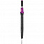 Зонт-трость Highlight, черный с фиолетовым с логотипом в Самаре заказать по выгодной цене в кибермаркете AvroraStore