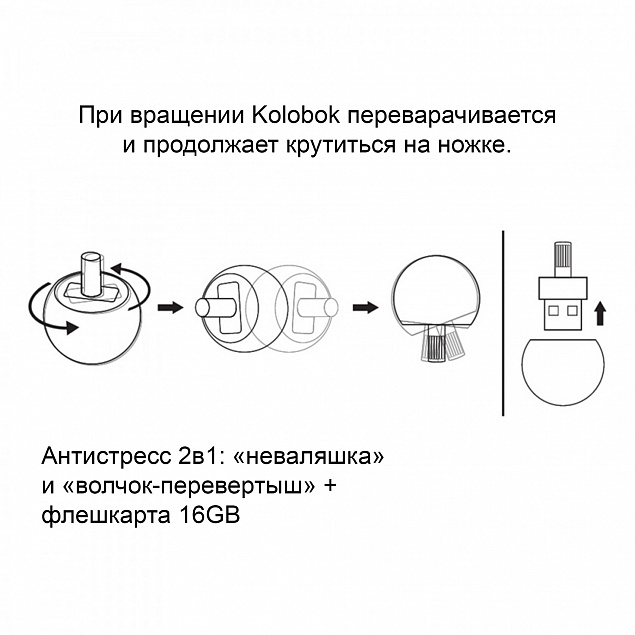Флеш-карта "Kolobok" 16 Гб с логотипом в Самаре заказать по выгодной цене в кибермаркете AvroraStore
