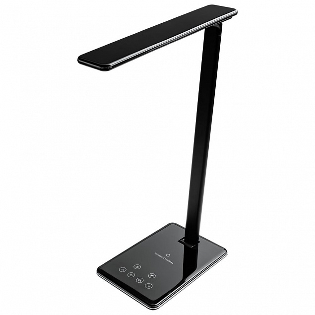 Настольная лампа с беспроводной зарядкой Power Spot, черная с логотипом в Самаре заказать по выгодной цене в кибермаркете AvroraStore