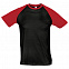 Футболка мужская двухцветная FUNKY 150, черная с красным с логотипом в Самаре заказать по выгодной цене в кибермаркете AvroraStore