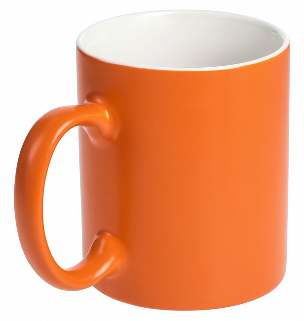 Кружка Promo матовая, оранжевая с логотипом в Самаре заказать по выгодной цене в кибермаркете AvroraStore