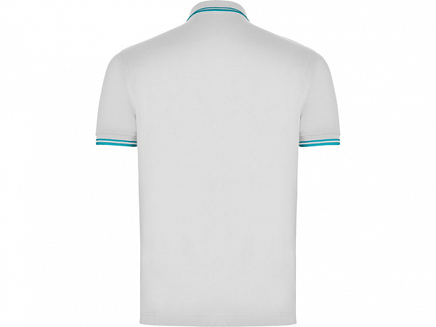 Рубашка поло Montreal мужская, белый/бирюзовый с логотипом в Самаре заказать по выгодной цене в кибермаркете AvroraStore