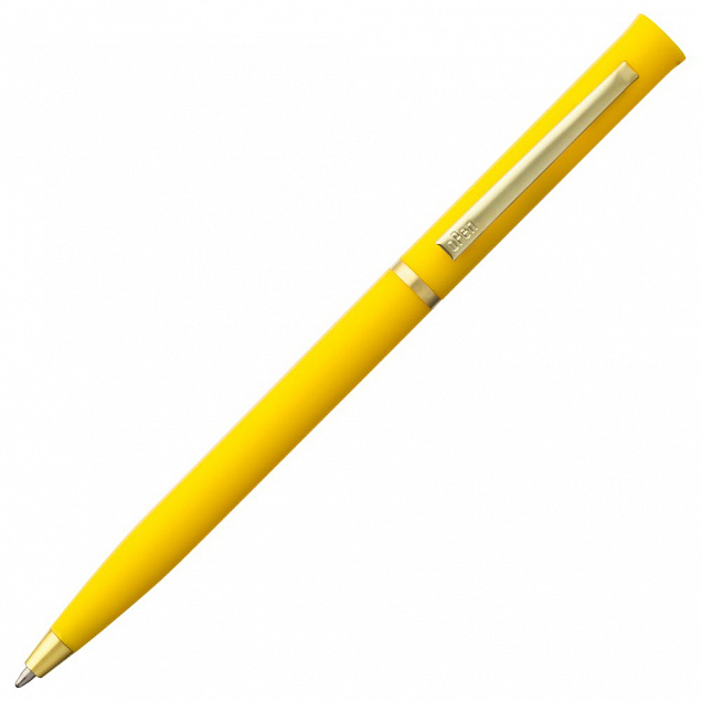Ручка шариковая Euro Gold, желтая с логотипом в Самаре заказать по выгодной цене в кибермаркете AvroraStore