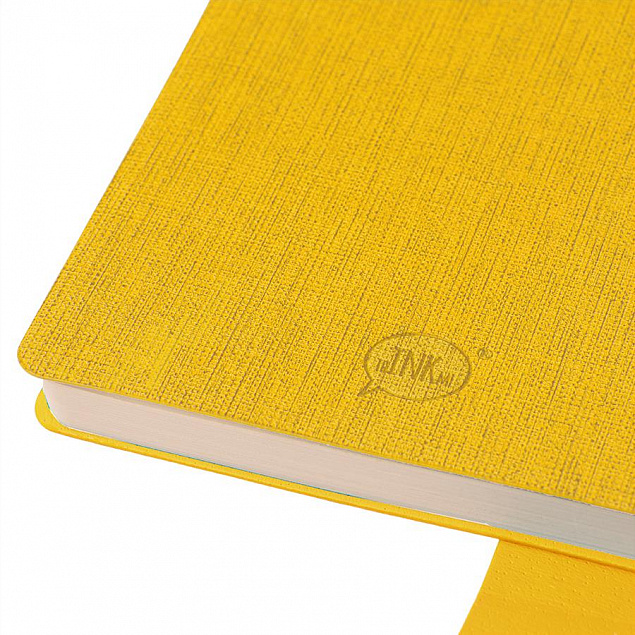 Бизнес-блокнот А5  "Provence", желтый , мягкая обложка, в клетку с логотипом в Самаре заказать по выгодной цене в кибермаркете AvroraStore