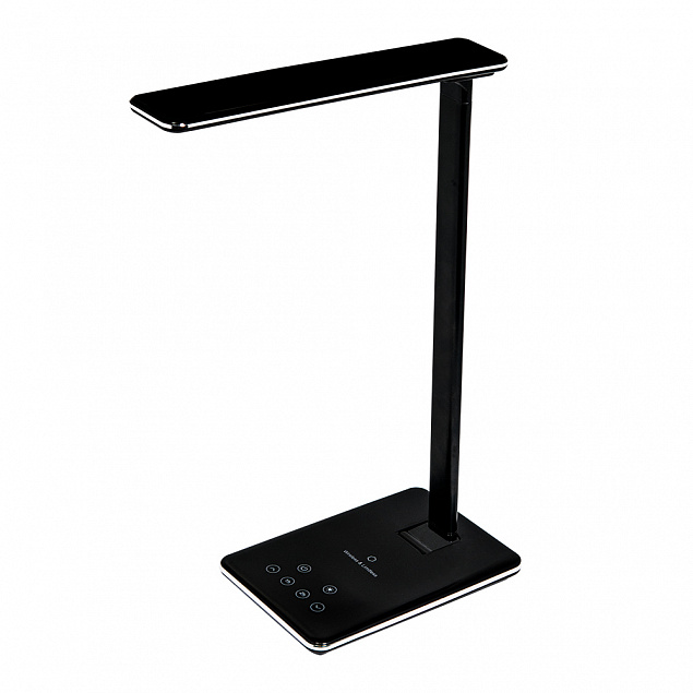 Настольная лампа Lumos с беспроводной зарядкой, черная с логотипом в Самаре заказать по выгодной цене в кибермаркете AvroraStore