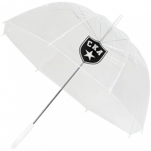 Прозрачный зонт-трость «СКА» с логотипом в Самаре заказать по выгодной цене в кибермаркете AvroraStore
