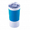 Термокружка вакуумная 'Funny" белая, голубой силикон с логотипом в Самаре заказать по выгодной цене в кибермаркете AvroraStore