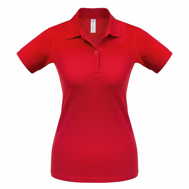 Рубашка поло женская Safran Pure красная с логотипом в Самаре заказать по выгодной цене в кибермаркете AvroraStore