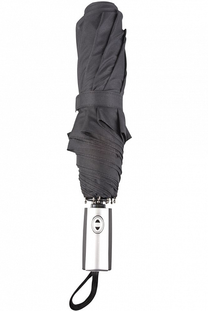 Зонт складной Fiber, черный с логотипом в Самаре заказать по выгодной цене в кибермаркете AvroraStore