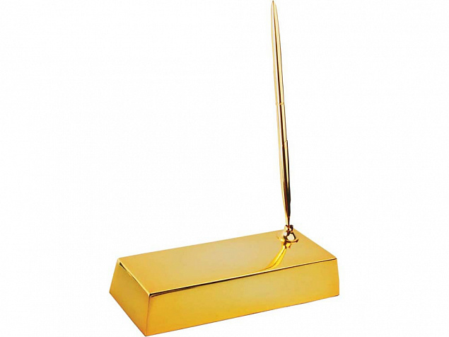 Настольный прибор «Золотой слиток» с логотипом в Самаре заказать по выгодной цене в кибермаркете AvroraStore
