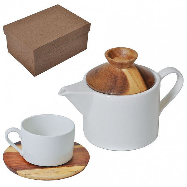 Набор "Andrew":чайная пара и чайник в подарочной упаковке с логотипом в Самаре заказать по выгодной цене в кибермаркете AvroraStore