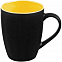 Кружка Bright Tulip, матовая, черная с желтым с логотипом в Самаре заказать по выгодной цене в кибермаркете AvroraStore