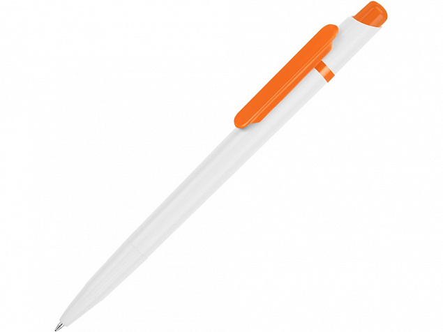 Ручка шариковая Этюд, белый/оранжевый с логотипом в Самаре заказать по выгодной цене в кибермаркете AvroraStore