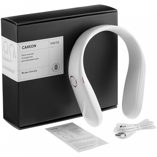Устройство для обогрева шеи с функцией внешнего аккумулятора NW05, белое с логотипом в Самаре заказать по выгодной цене в кибермаркете AvroraStore