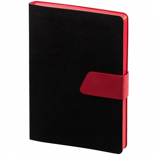 Ежедневник Strap, недатированный, черно-красный с логотипом в Самаре заказать по выгодной цене в кибермаркете AvroraStore