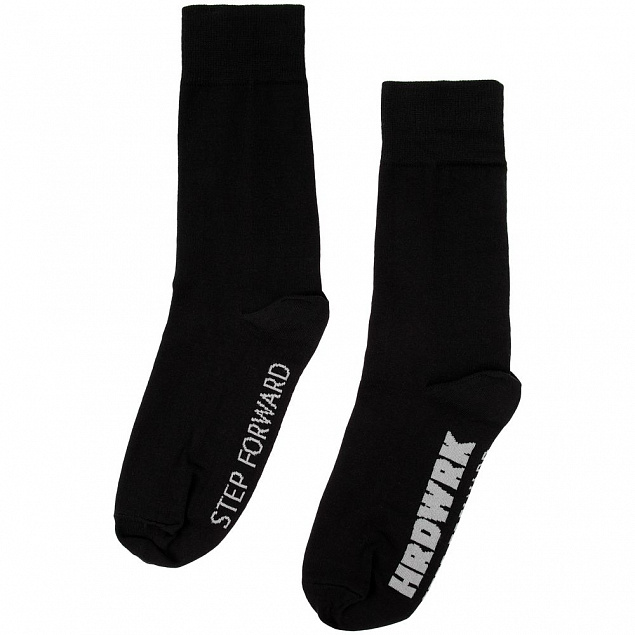 Набор из 3 пар носков Hard Work Black с логотипом в Самаре заказать по выгодной цене в кибермаркете AvroraStore