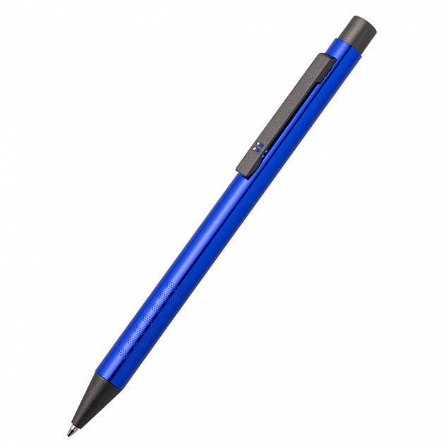 Ручка металлическая Лоуретта, синий с логотипом в Самаре заказать по выгодной цене в кибермаркете AvroraStore