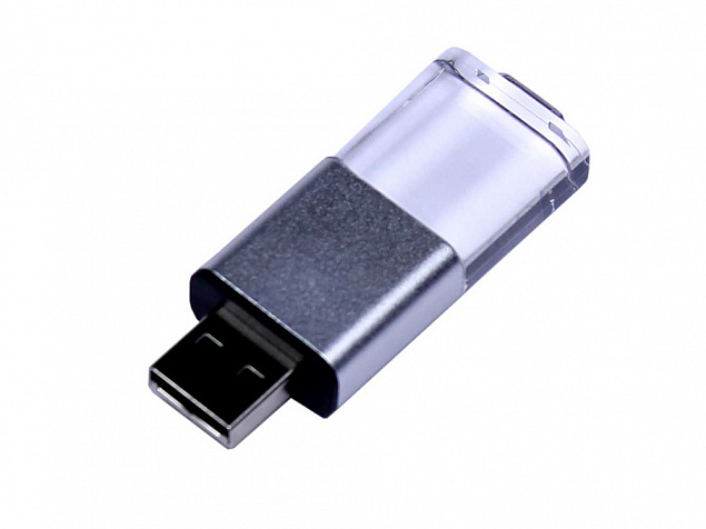 USB 2.0- флешка промо на 64 Гб прямоугольной формы, выдвижной механизм с логотипом в Самаре заказать по выгодной цене в кибермаркете AvroraStore