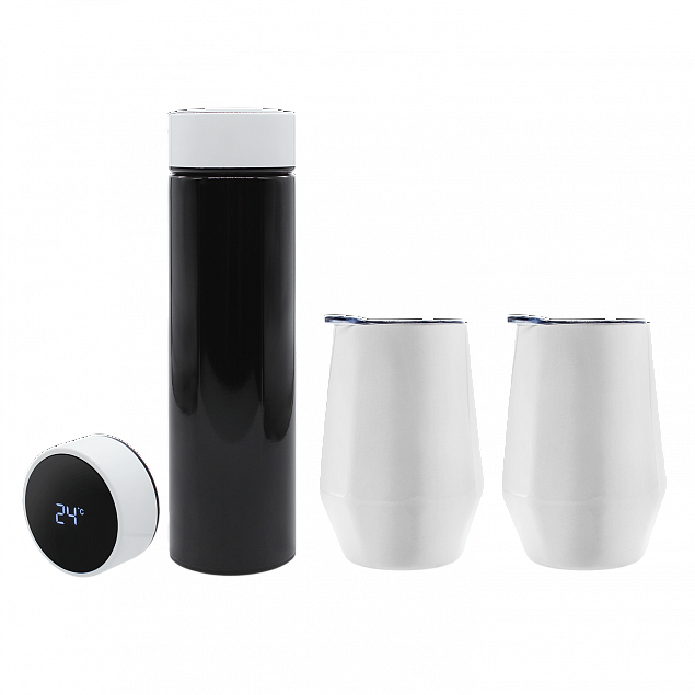 Набор Hot Box duo E2B grey (черный с белым) с логотипом в Самаре заказать по выгодной цене в кибермаркете AvroraStore