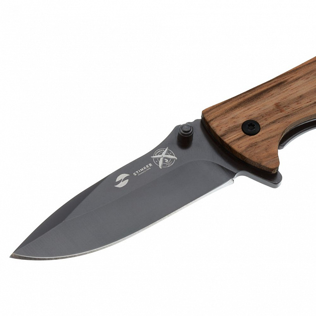 Складной нож Stinger 632ZW, эбеновое дерево с логотипом в Самаре заказать по выгодной цене в кибермаркете AvroraStore