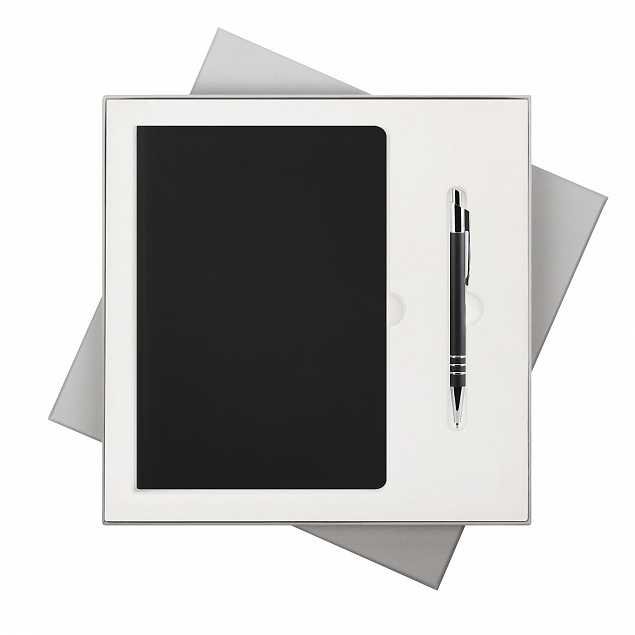 Подарочный набор Portobello/Spark черный (Ежедневник недат А5, Ручка) с логотипом в Самаре заказать по выгодной цене в кибермаркете AvroraStore
