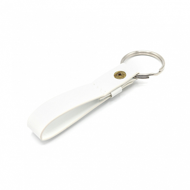Брелок Belt в подарочной упаковке, белый с логотипом в Самаре заказать по выгодной цене в кибермаркете AvroraStore