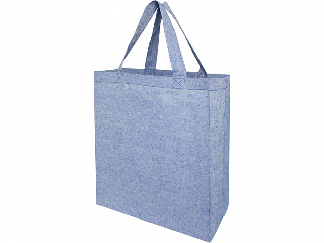 Pheebs, эко-сумка из переработанного хлопка, плотность 150 г/м², синий с логотипом в Самаре заказать по выгодной цене в кибермаркете AvroraStore