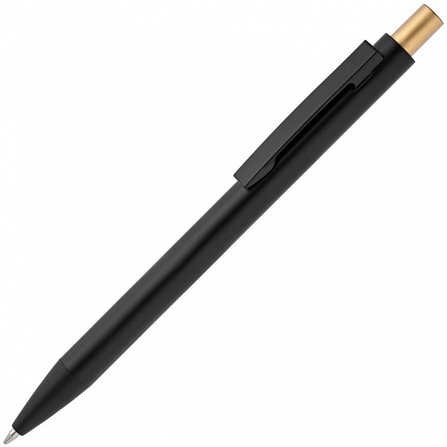 Ручка шариковая Chromatic, черная с золотистым с логотипом в Самаре заказать по выгодной цене в кибермаркете AvroraStore