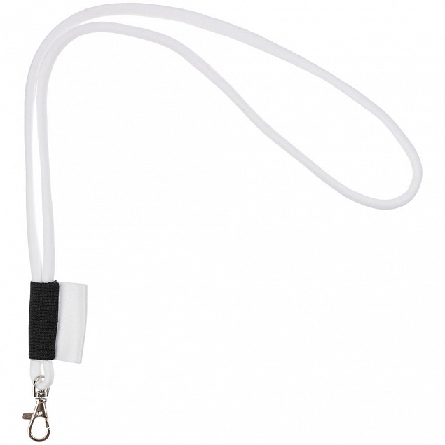 Шнурок для бейджа Tube Long, белый с логотипом в Самаре заказать по выгодной цене в кибермаркете AvroraStore