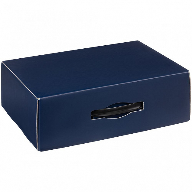 Коробка Matter Light, синяя, с черной ручкой с логотипом в Самаре заказать по выгодной цене в кибермаркете AvroraStore