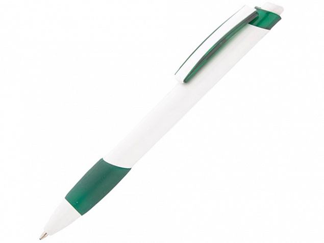 Ручка шариковая Соната, белый/зеленый с логотипом в Самаре заказать по выгодной цене в кибермаркете AvroraStore