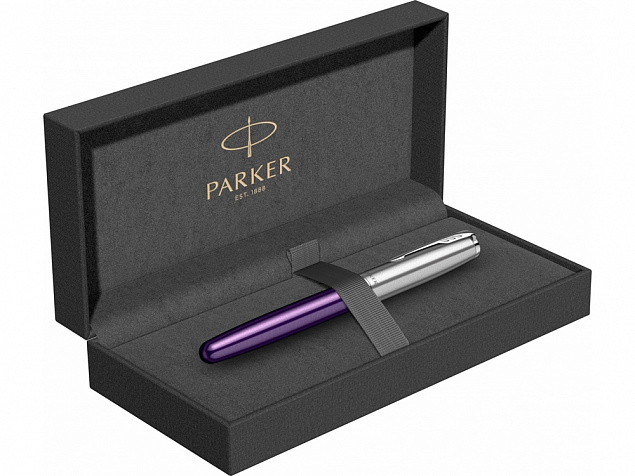 Ручка перьевая Parker «Sonnet Essentials Violet SB Steel CT» с логотипом в Самаре заказать по выгодной цене в кибермаркете AvroraStore