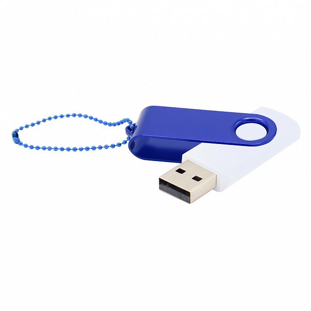 Флешка Designer To Go 2.0 USB 16Gb, белый/синий с логотипом в Самаре заказать по выгодной цене в кибермаркете AvroraStore