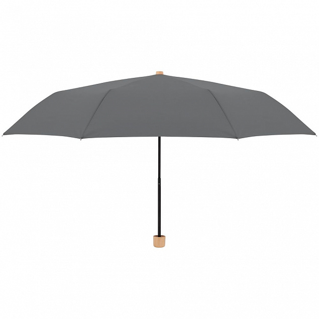Зонт складной Nature Mini, серый с логотипом в Самаре заказать по выгодной цене в кибермаркете AvroraStore